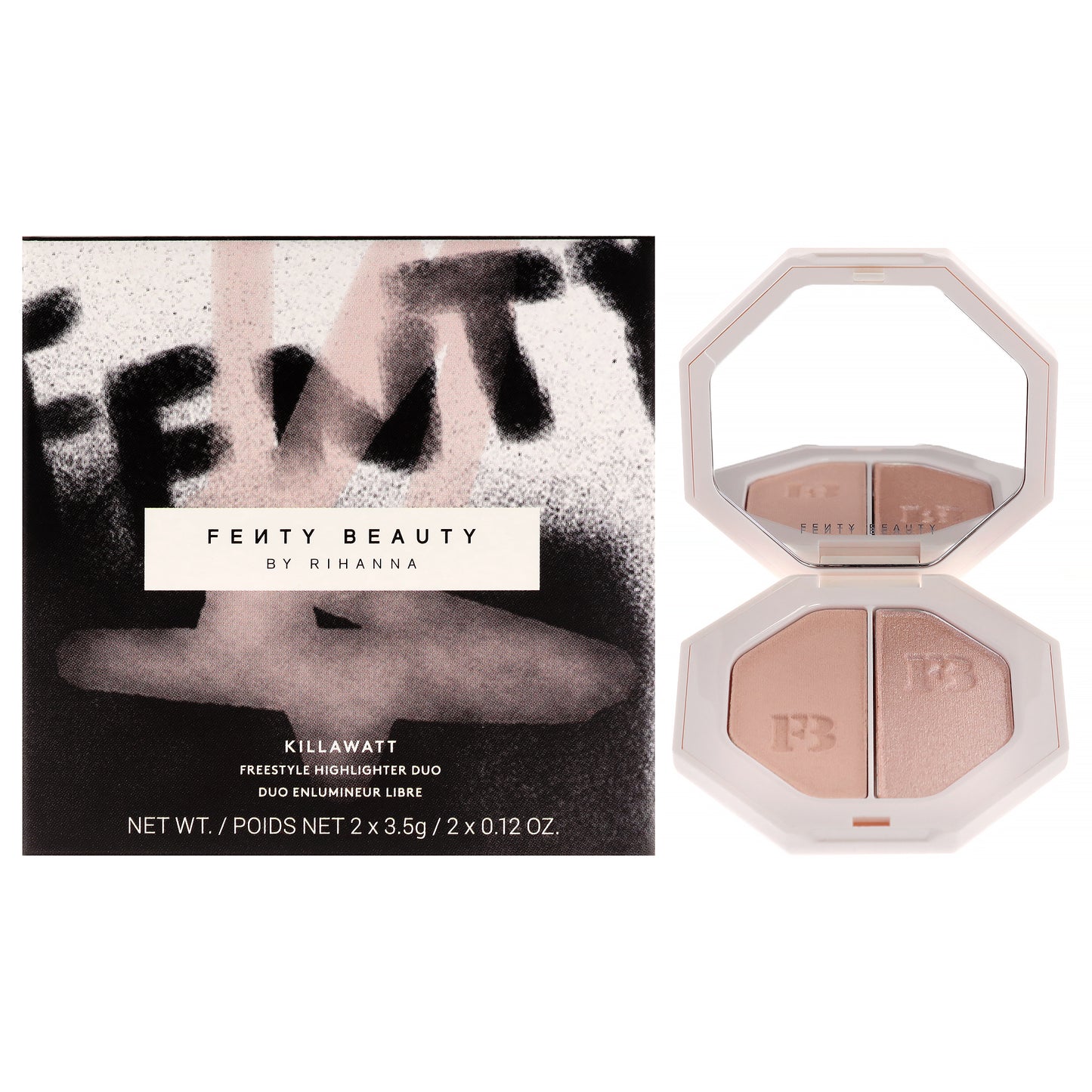 Killawatt Freestyle Highlighter Duo - Lightning Dust-Fire Crystal by Fenty Beauty for Women - 2 x 0.12 oz Highlighter