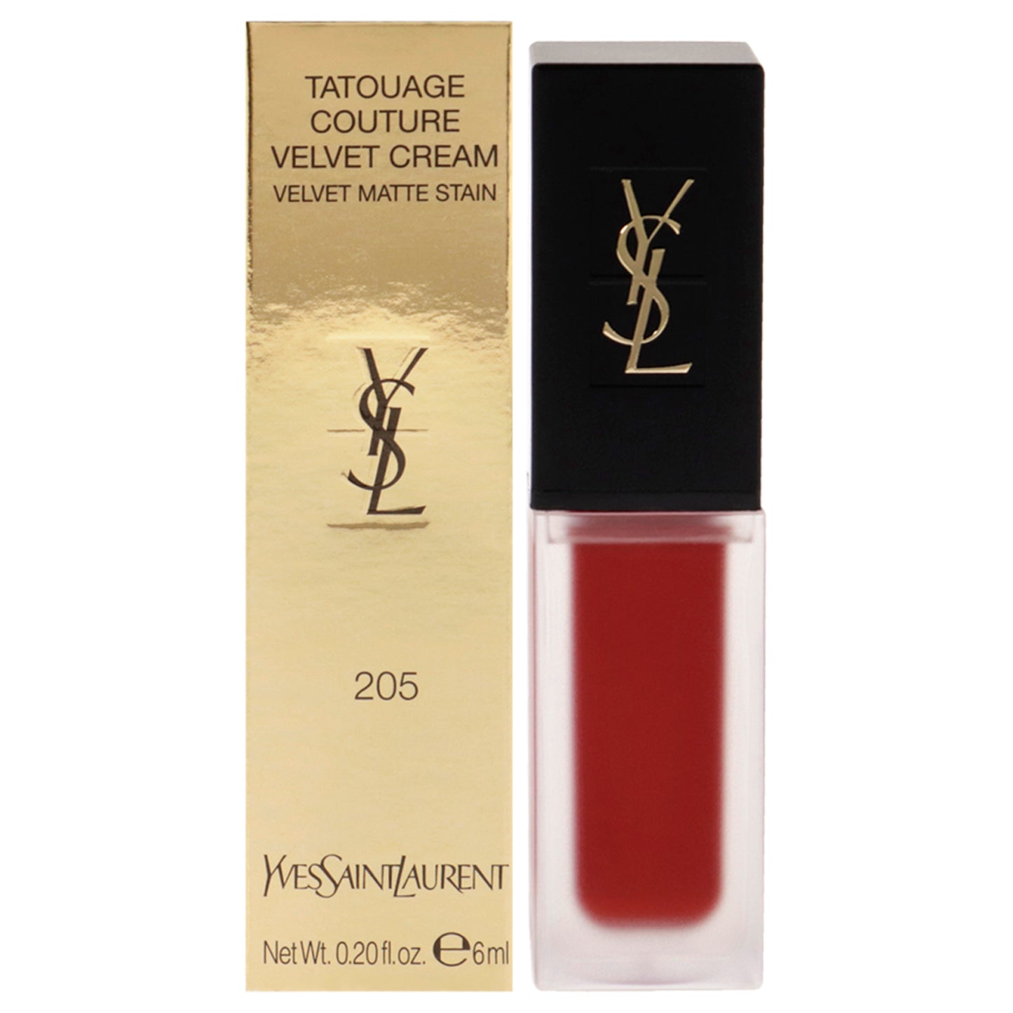 Tatouage Couture Velvet Matte Cream - 205 Rouge Clique by Yves Saint Laurent for Women - 0.2 oz Lipstick