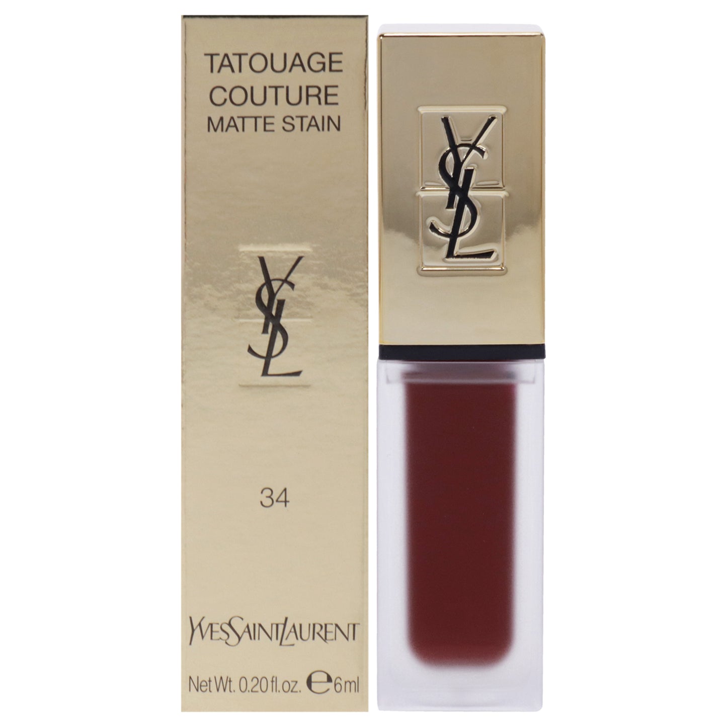 Tatouage Couture Liquid Matte Lip Stain - 34 Crimson Rivals by Yves Saint Laurent for Women - 0.2 oz Lip Gloss