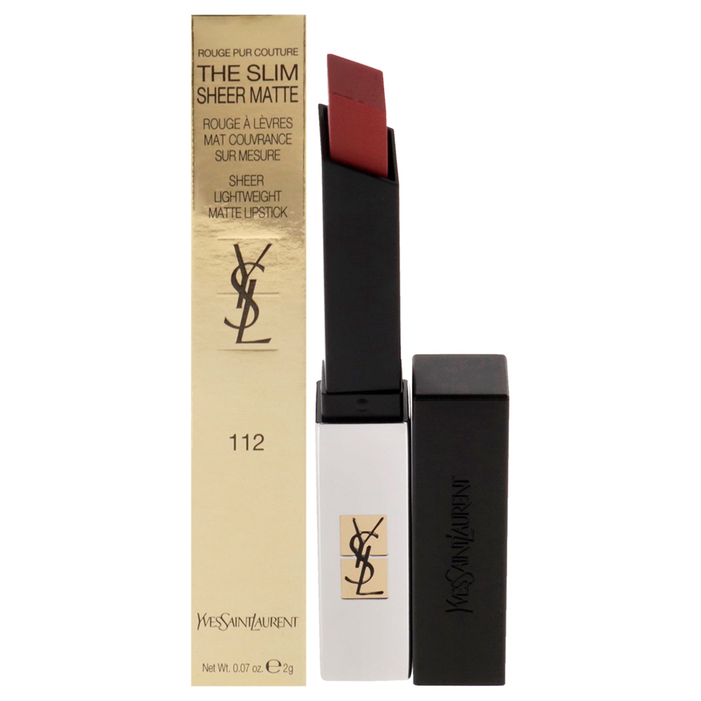 Rouge Pur Couture The Slim Sheer Matte Lipstick - 112 Raw Rosewood by Yves Saint Laurent for Women - 0.07 oz Lipstick