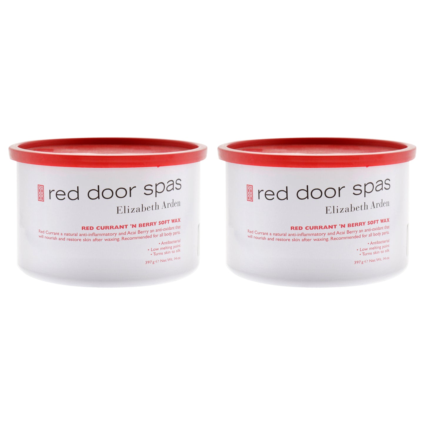 Red Door Spa Red Currant Soft Wax - Berry by Elizabeth Arden for Women - 14 oz Wax - Pack of 2