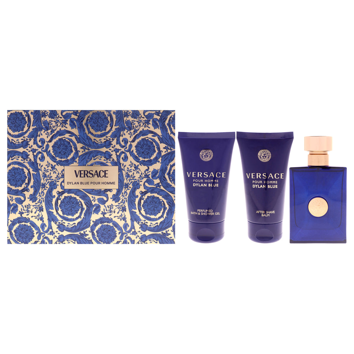 Dylan Blue by Versace for Men - 3 Pc Gift Set 1.7oz EDT Spray, 1.7oz After Shave Balm, 1.7oz Perfumed Bath Shower Gel