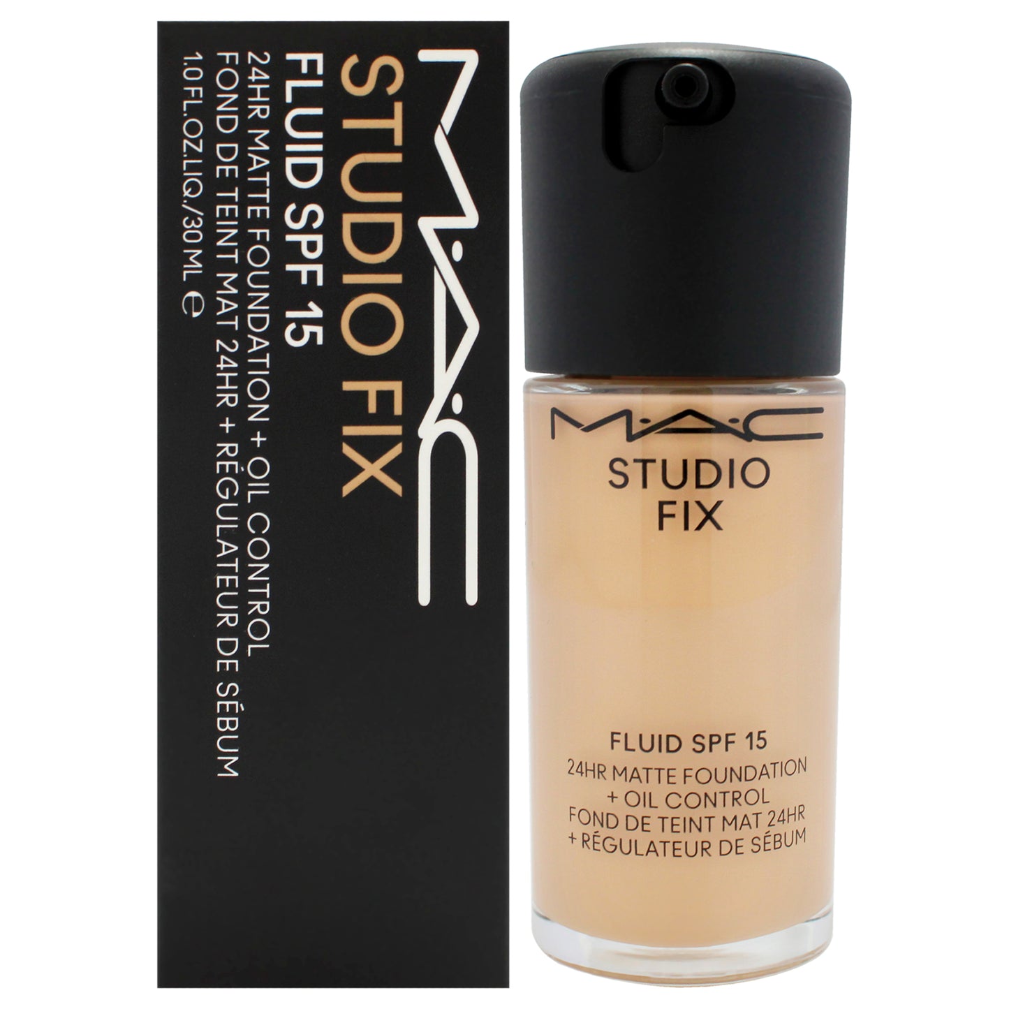 Studio Fix Fluid SPF 15 24HR Matte Foundation Plus Oil Control - C4 Light Neutral Golden with Peachy Undertone by MAC for Women - 1 oz Foundation