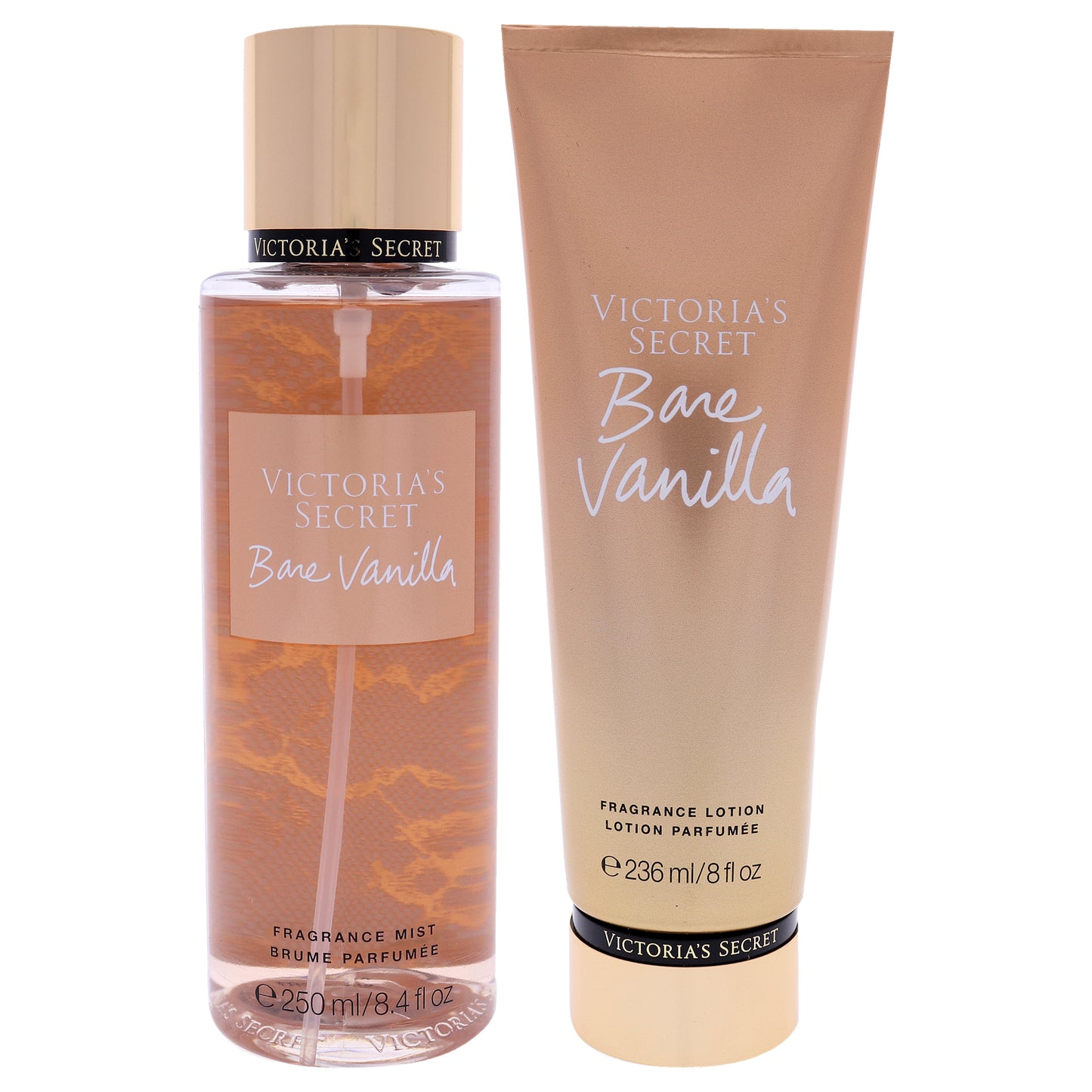 Bare Vanilla by Victorias Secret for Women - 2 Pc Kit 8.4 oz Fragrance Mist, 8 oz Body Lotion