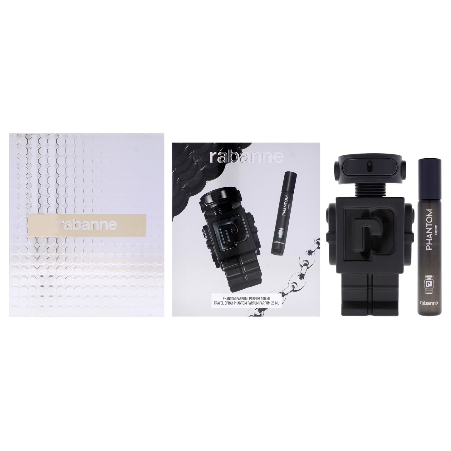 Phantom by Paco Rabanne for Men - 2 Pc Gift Set 3.4oz Parfum Spray, 0.68oz Parfum Spray