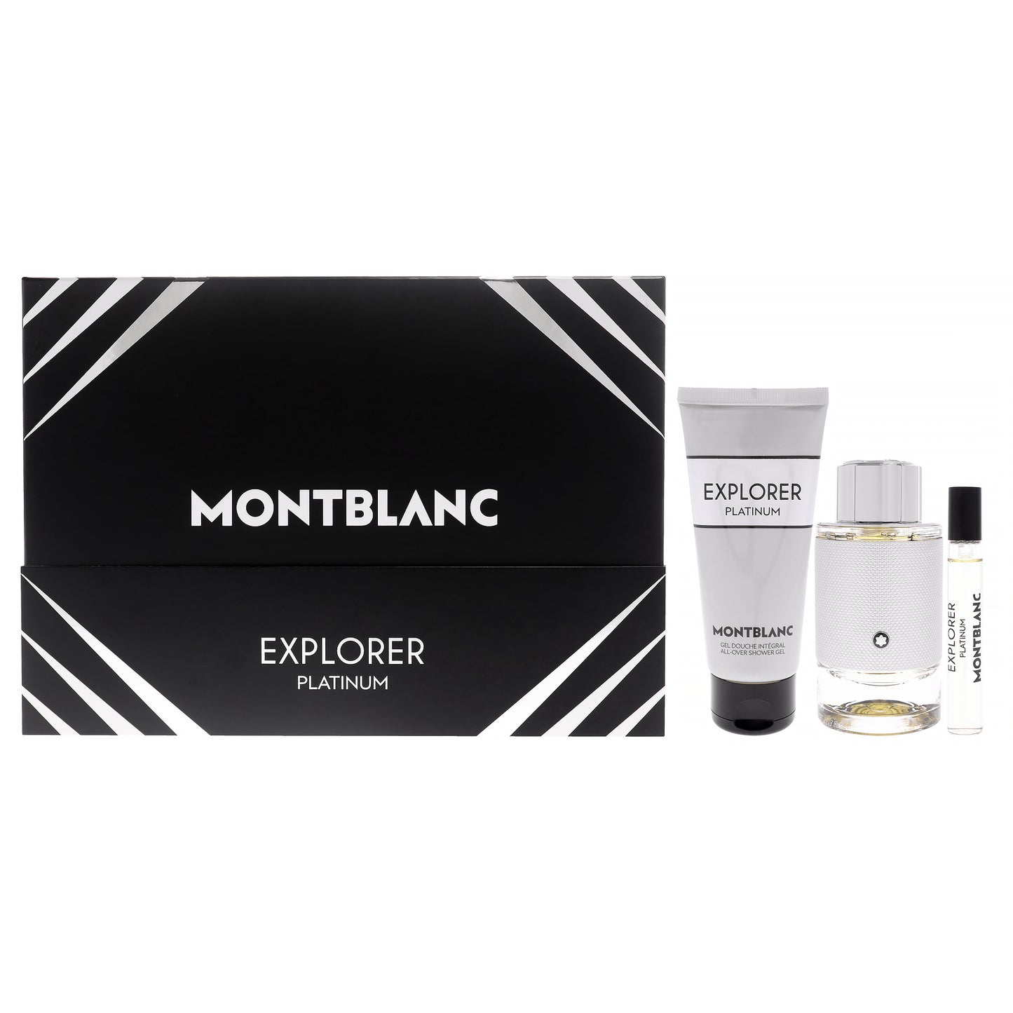 Explorer Platinum by Mont Blanc for Men - 3 Pc Gift Set 3.3oz EDP Spray, 0.25oz EDP Spray (Mini), 3.3oz Shower Gel