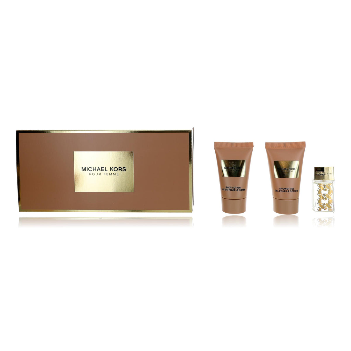 SET MK MICHAEL KORS 3PC POUR FEMME 0.17 EDP+0.84 SG+0.84 BL (M)