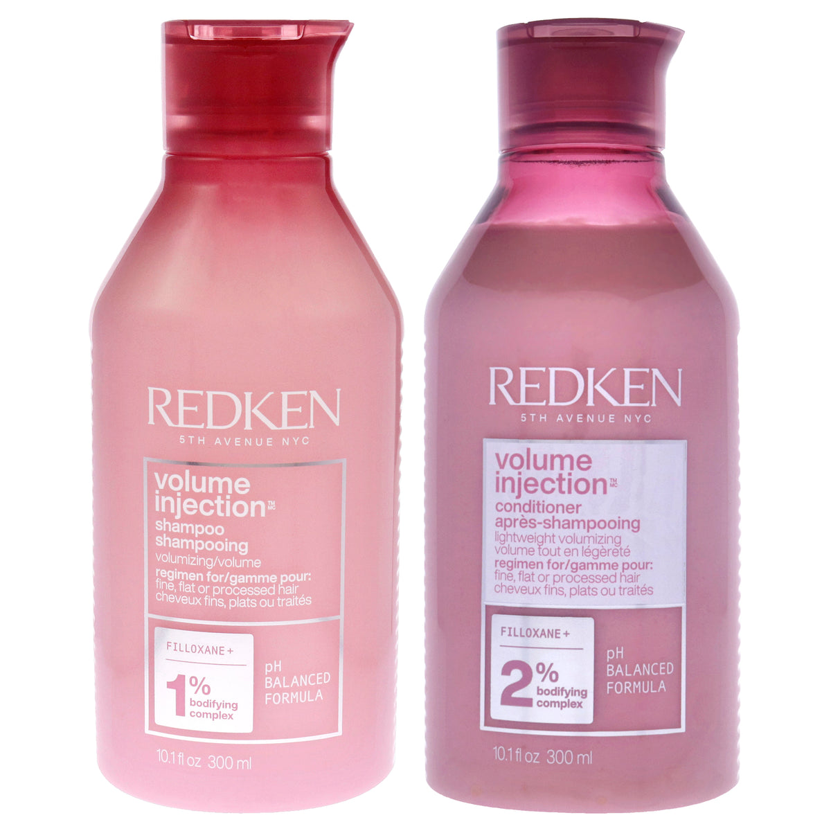 Volume Injection Kit by Redken for Unisex - 2 Pc Kit 10.1oz Shampoo, 10.1oz Conditioner