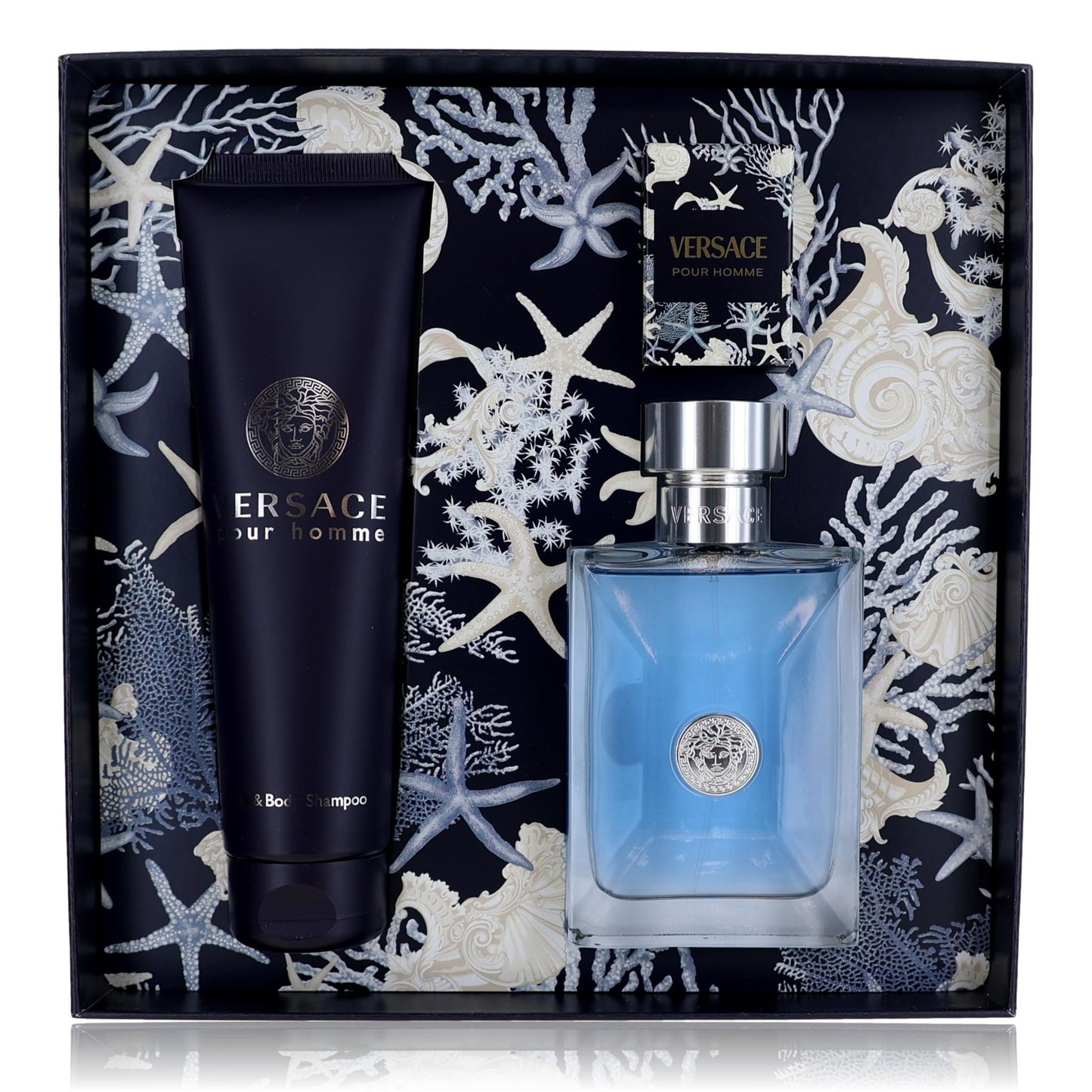 Versace Pour Homme by Versace for Men - 3 Pc Gift Set 3.4oz EDT Spray, 0.17oz EDT Spray (Mini), 5oz Bath and Shower Gel