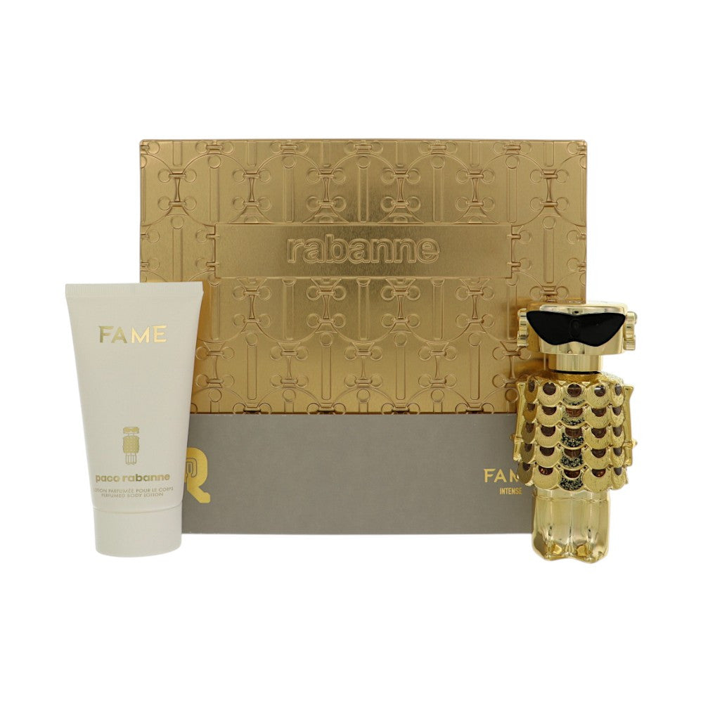 Fame Intense by Paco Rabanne Gift Set for Women 2 Piece Set For Women: 1.7 Oz Eau De Parfum Spray, 2.5 Oz Body Lotion