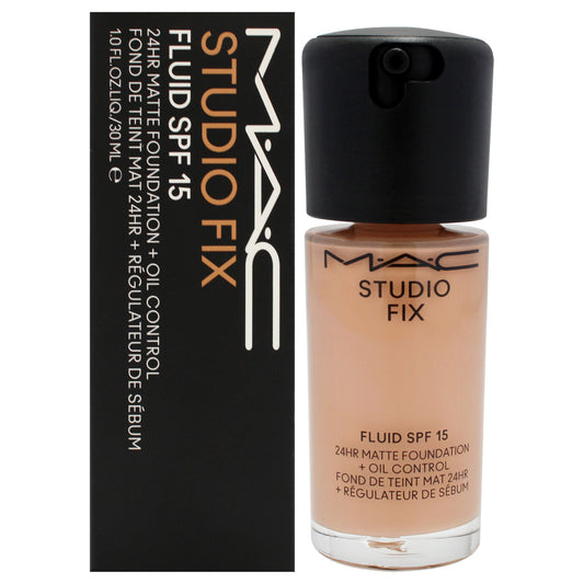Studio Fix Fluid SPF 15 24HR Matte Foundation Plus Oil Control - NW30 Medium Beige with Rosy Undertone by MAC for Women - 1 oz Foundation