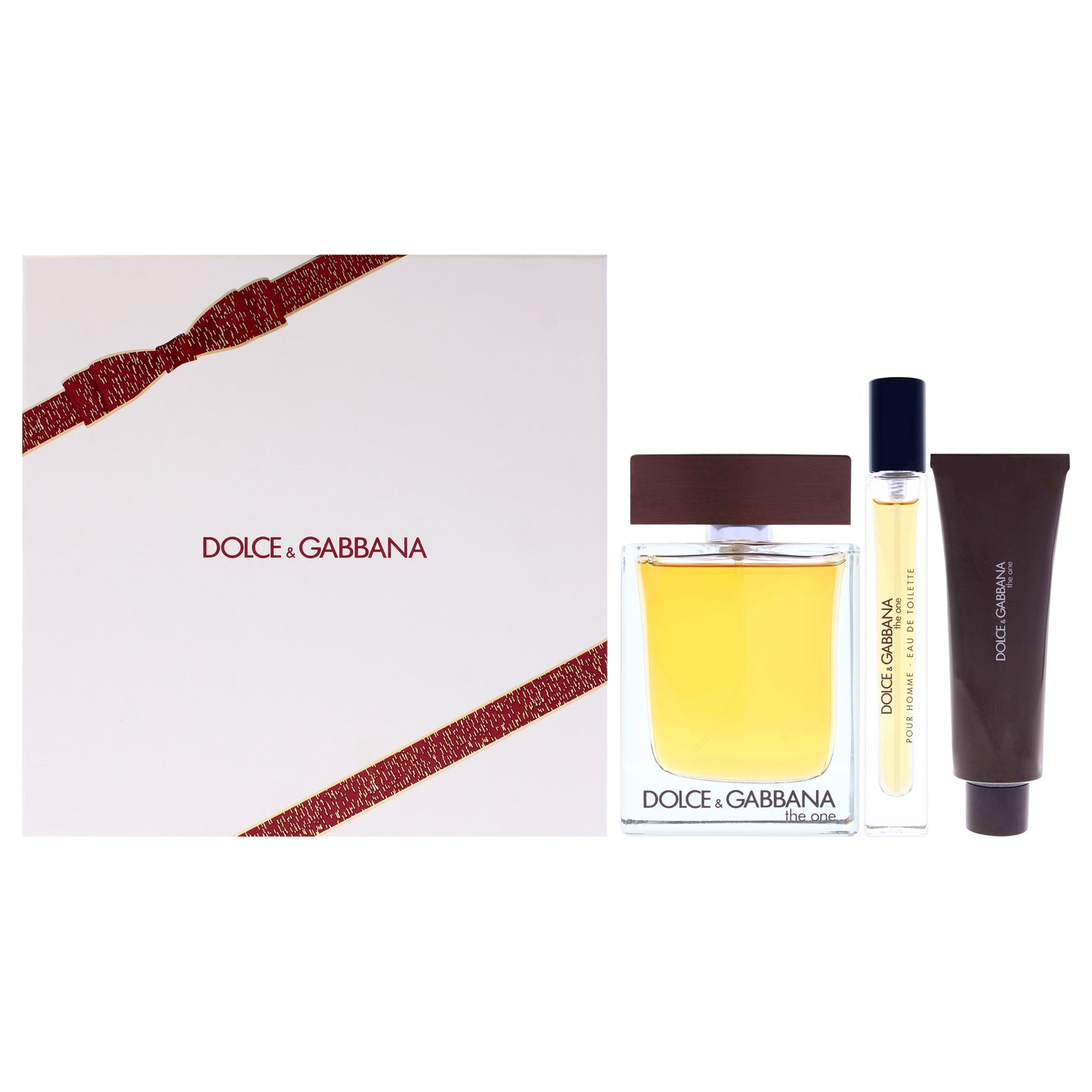 The One by Dolce and Gabbana for Men - 3 Pc Gift Set 3.3oz EDT Spray, 0.33oz EDT Spray (Mini), 1.69oz Shower Gel