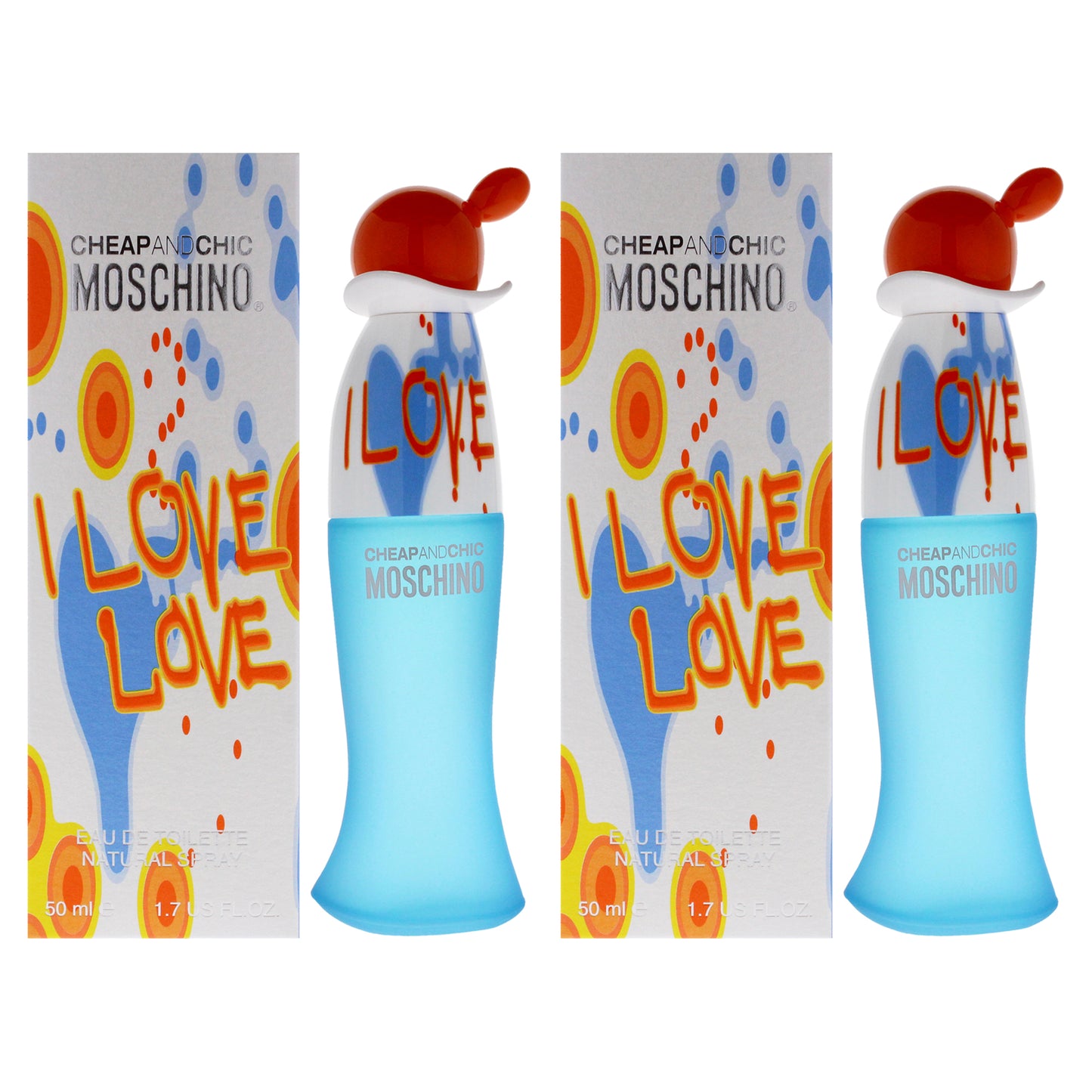 I Love Love Cheap and Chic by Moschino for Women - 1.7 oz EDT Spray - Pack of 2