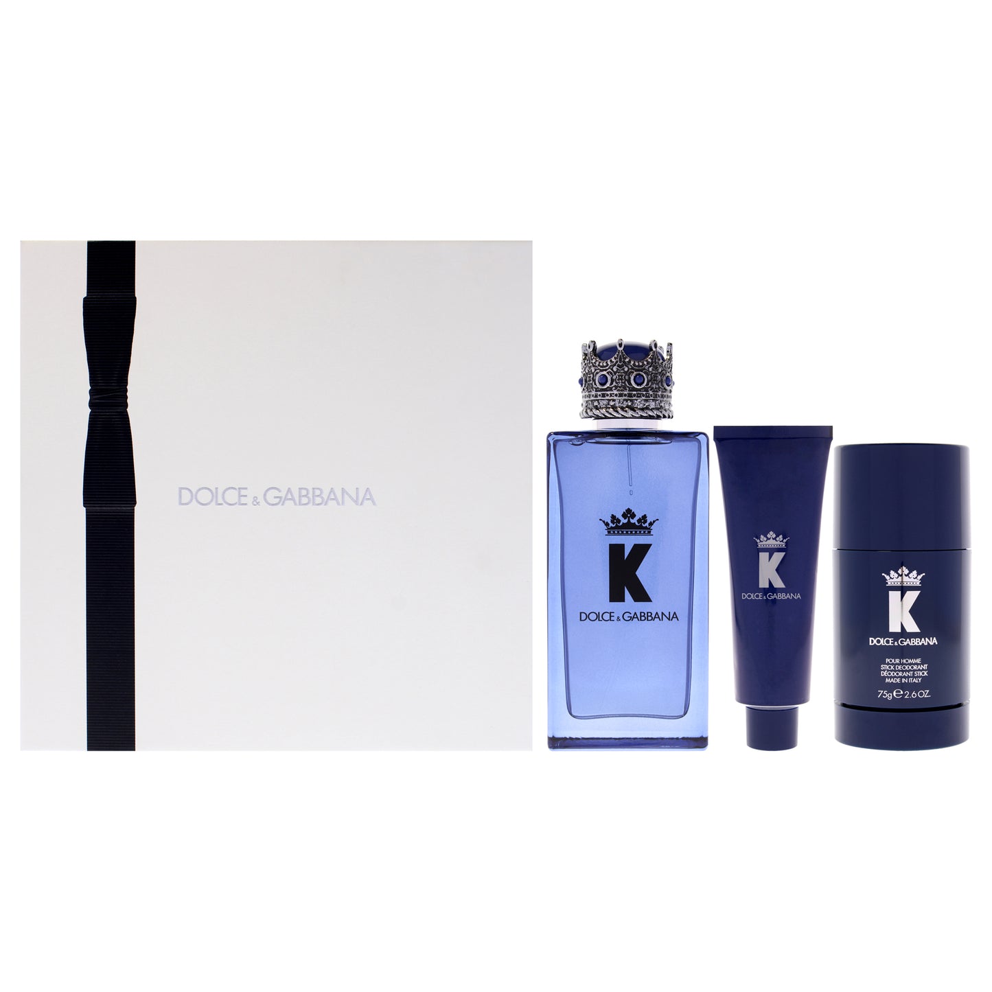 K by Dolce and Gabbana for Men - 3 Pc Gift Set 3.3oz EDP Spray, 1.69oz Shower Gel, 2.6oz Deodorant Stick