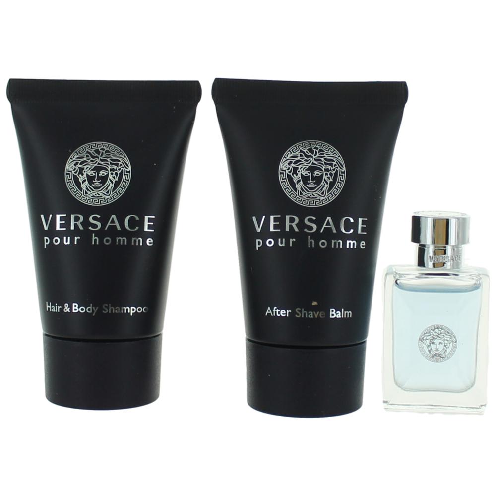 SET VERSACE 3PC POUR HOMME 0.17 EDT+0.8 SG+0.8 ASB (M) SOFT BOX