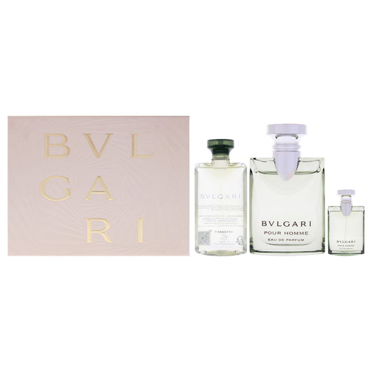 Bvlgari by Bvlgari for Men - 3 Pc Gift Set 3.4oz EDP Spray, 0.17oz EDP Splash (Mini), 2.5oz Body Shower Gel