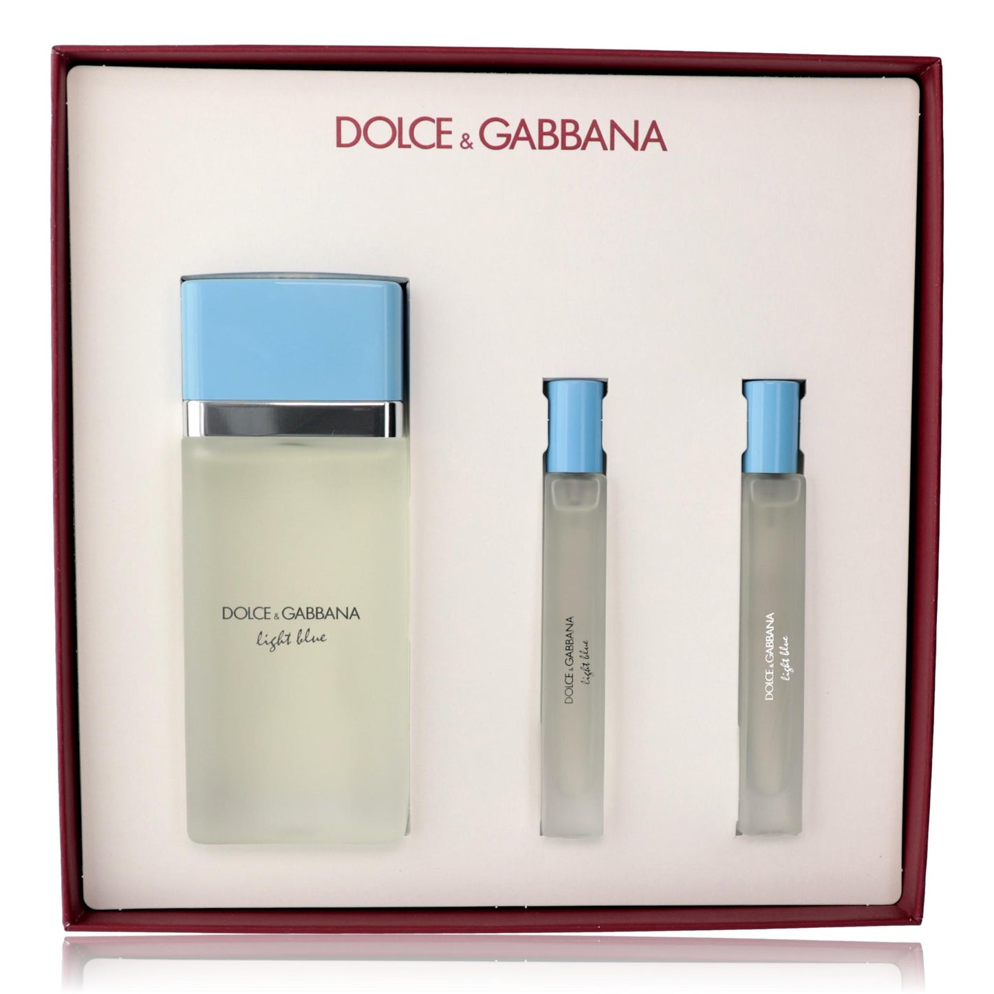 Light Blue by Dolce and Gabbana for Women - 3 Pc Gift Set 3.3oz EDT Spray, 2 x 0.33oz EDT Spray (Mini)