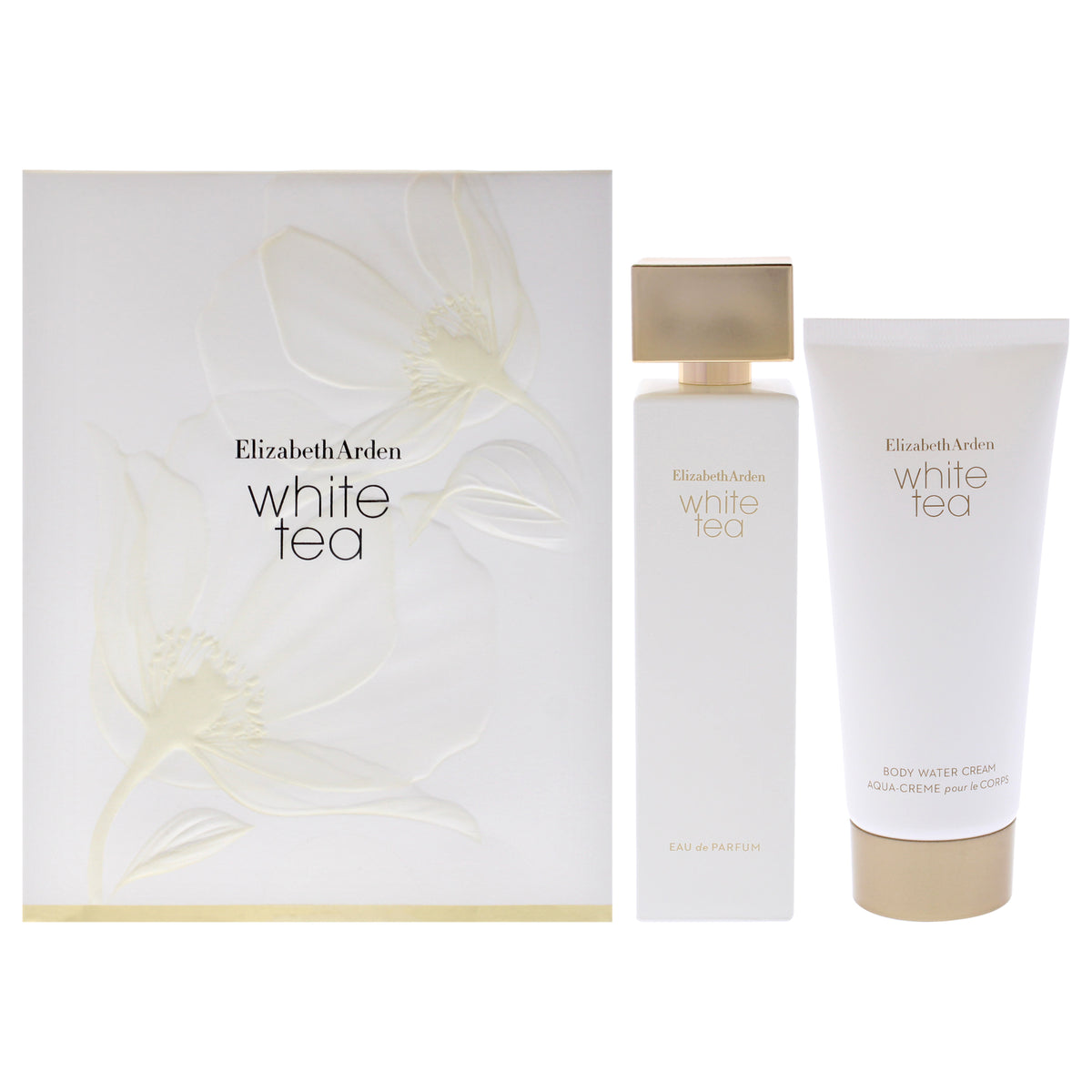 White Tea by Elizabeth Arden for Women - 2 Pc Gift Set 3.3oz EDP Spray, 3.3oz Body Water Cream
