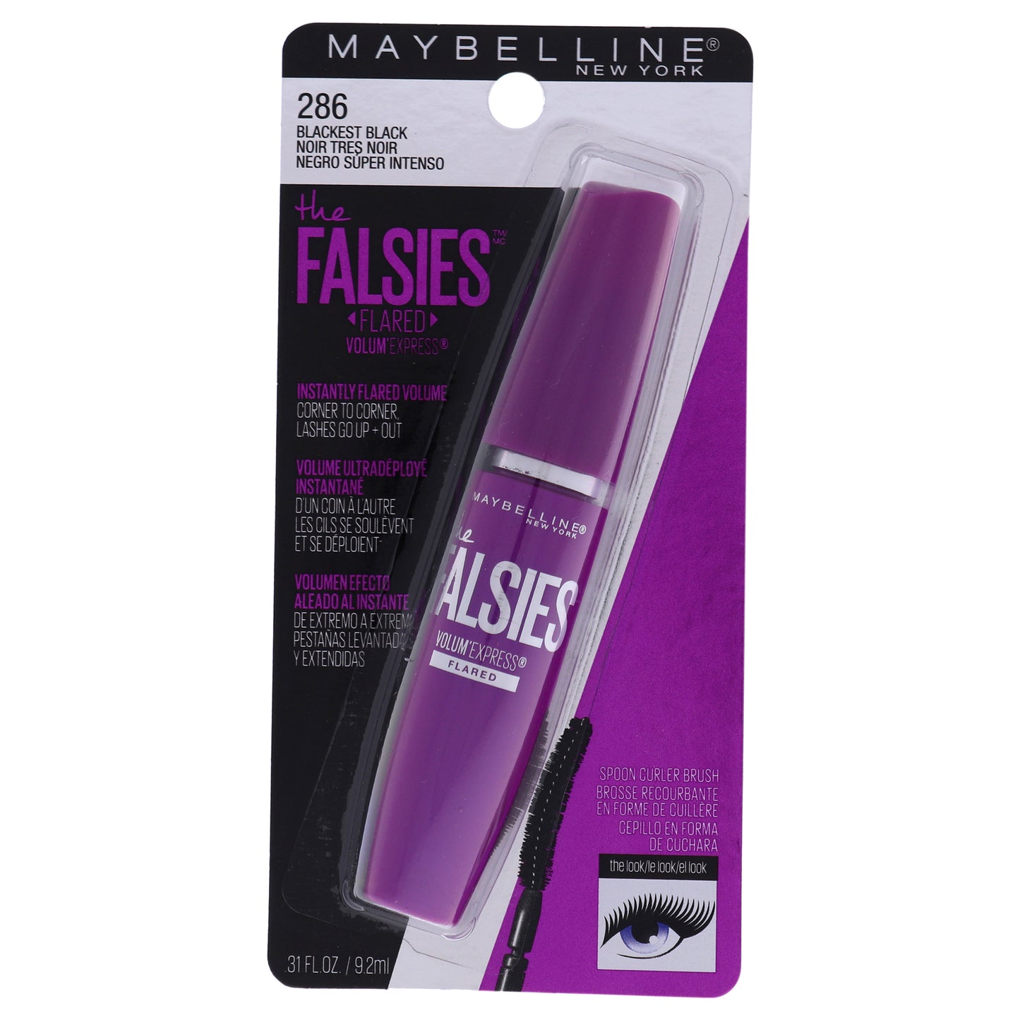 Volum Express The Falsies Mascara - 286 Blackest Black by Maybelline for Women - 0.31 oz Mascara