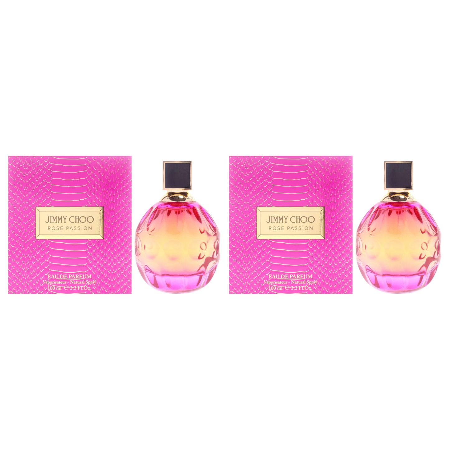 Rose Passion by Jimmy Choo for Women - 3.3 oz EDP Spray - Pack of 2