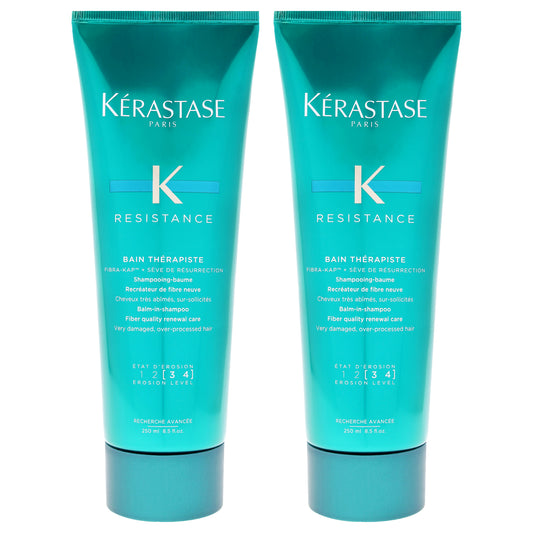 Resistance Bain Therapiste Shampoo by Kerastase for Unisex - 8.5 oz Shampoo - Pack of 2