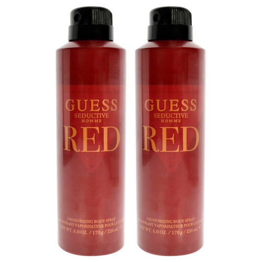 Guess Seductive Homme Red by Guess for Men - 6 oz Body Spray - Pack of 2