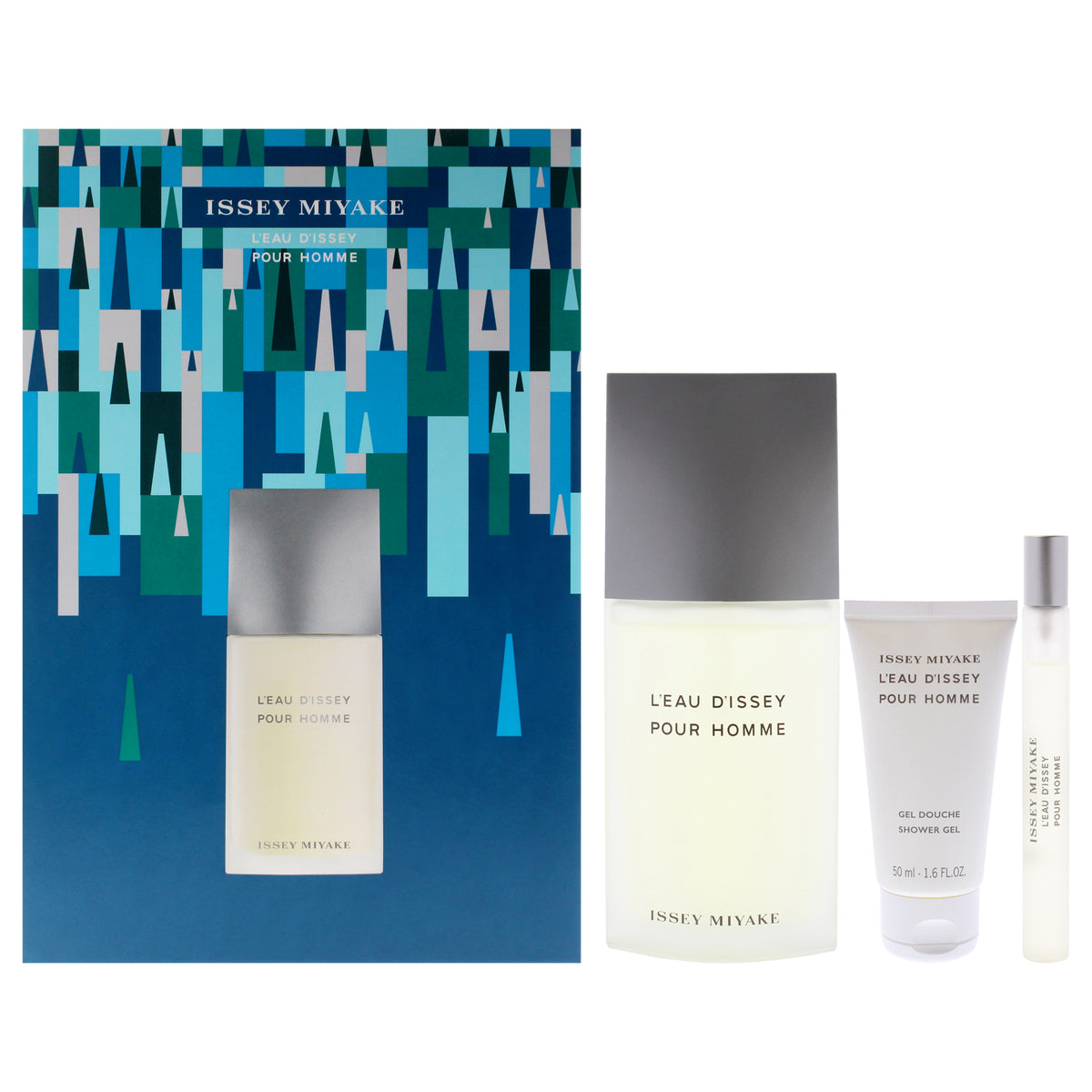 LEau DIssey by Issey Miyake for Men - 3 Pc Gift Set 4.2oz EDT Spray, 0.33oz EDT Spray (Mini), 1.6oz Shower Gel