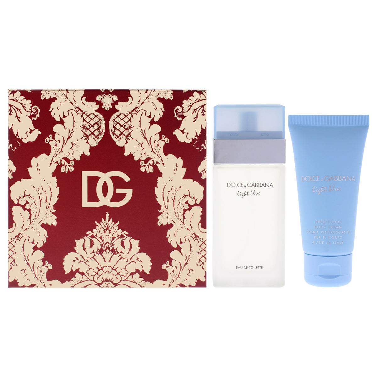 Dolce & Gabbana Light Blue 2 Pcs Set For Women: 1.7 Eau De Toilette Spray + 1.7 Body Cream