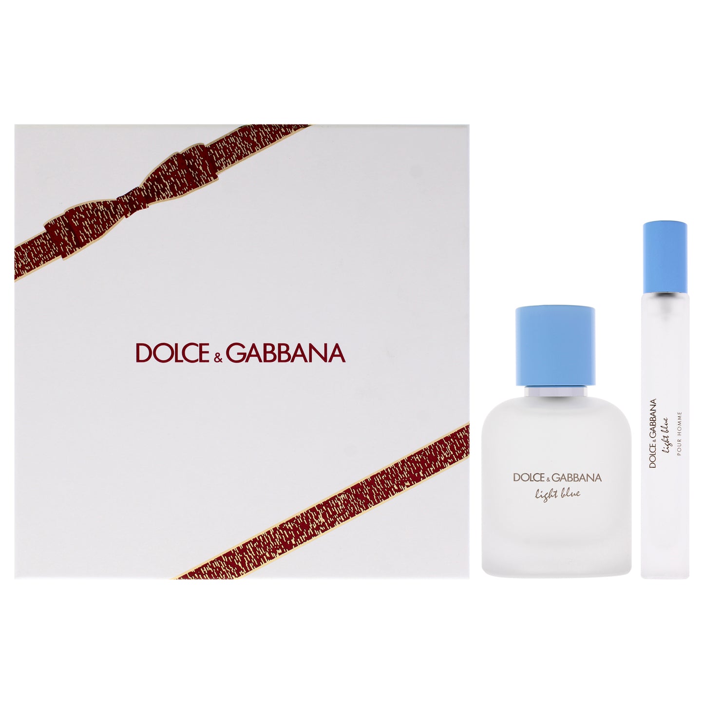 Light Blue by Dolce and Gabbana for Men - 2 Pc Gift Set 1.7oz EDT Spray, 0.33oz EDT Spray (Mini)