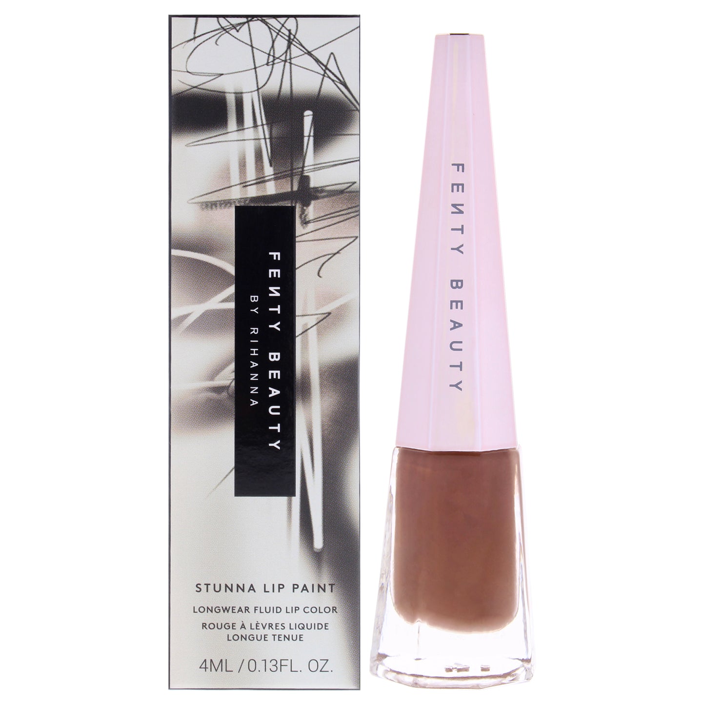 Stunna Lip Paint Fluid - 04 Unveil Chocolate Brown Nude by Fenty Beauty for Women - 0.13 oz Lipstick