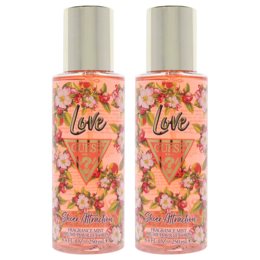 Guess Love Sheer Attraction by Guess for Women - 8.4 oz Fragrance Mist - Pack of 2