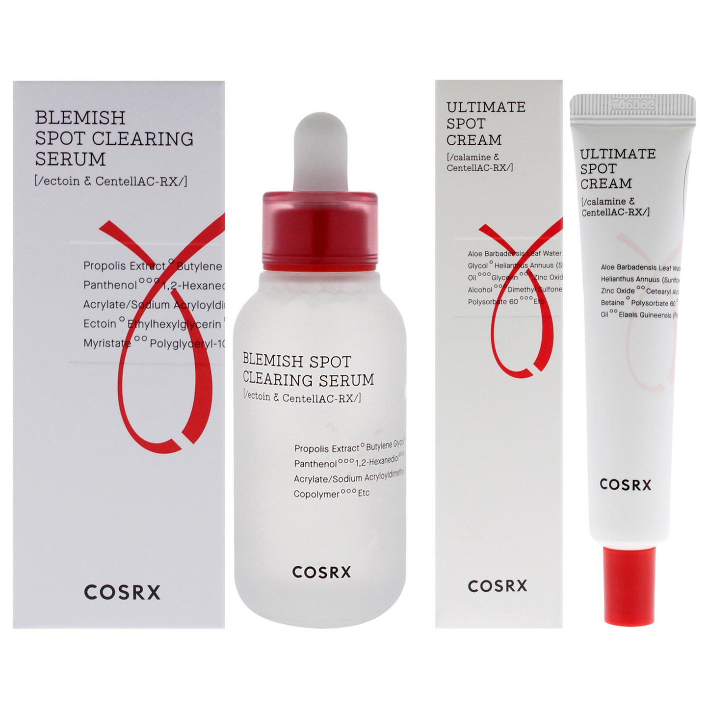 AC Collection Kit by Cosrx for Unisex - 2 Pc Kit 1.35oz Blemish Spot Clearing Serum, 1.05oz Ultimate Spot Cream