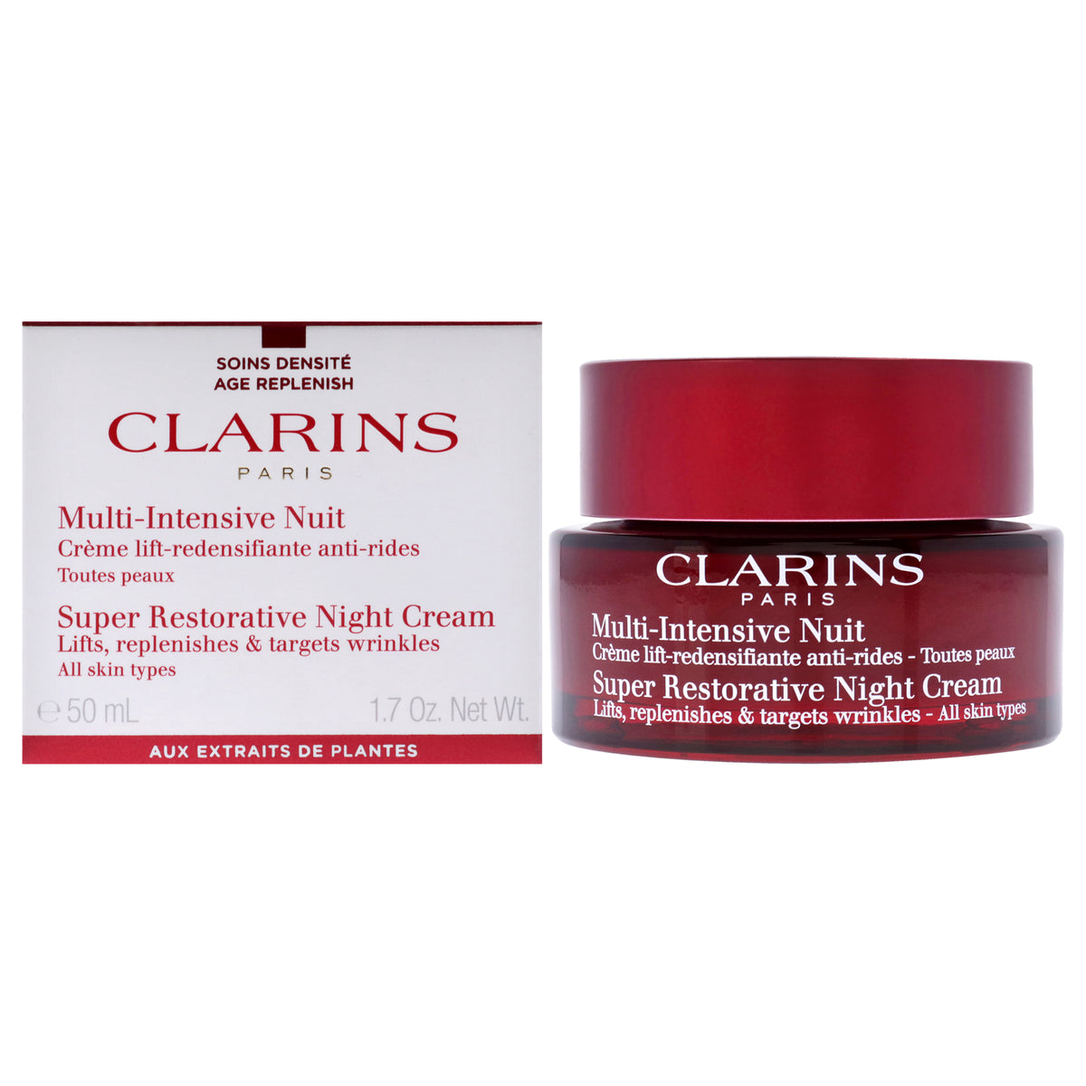 Super Restorative Night Cream - All Skin Types by Clarins for Unisex - 1.7 oz Cream