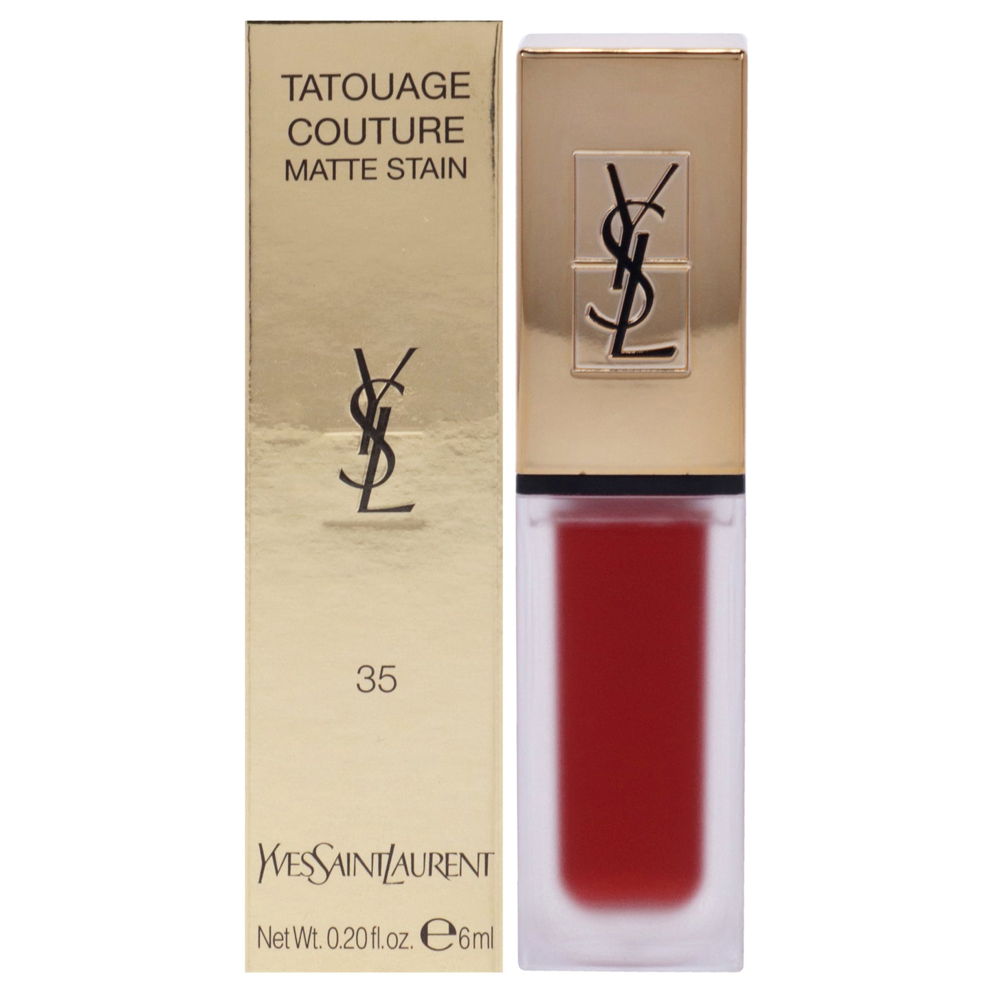 Tatouage Couture Liquid Matte Lip Stain - 35 Rouge Tatouage by Yves Saint Laurent for Women - 0.2 oz Lip Gloss