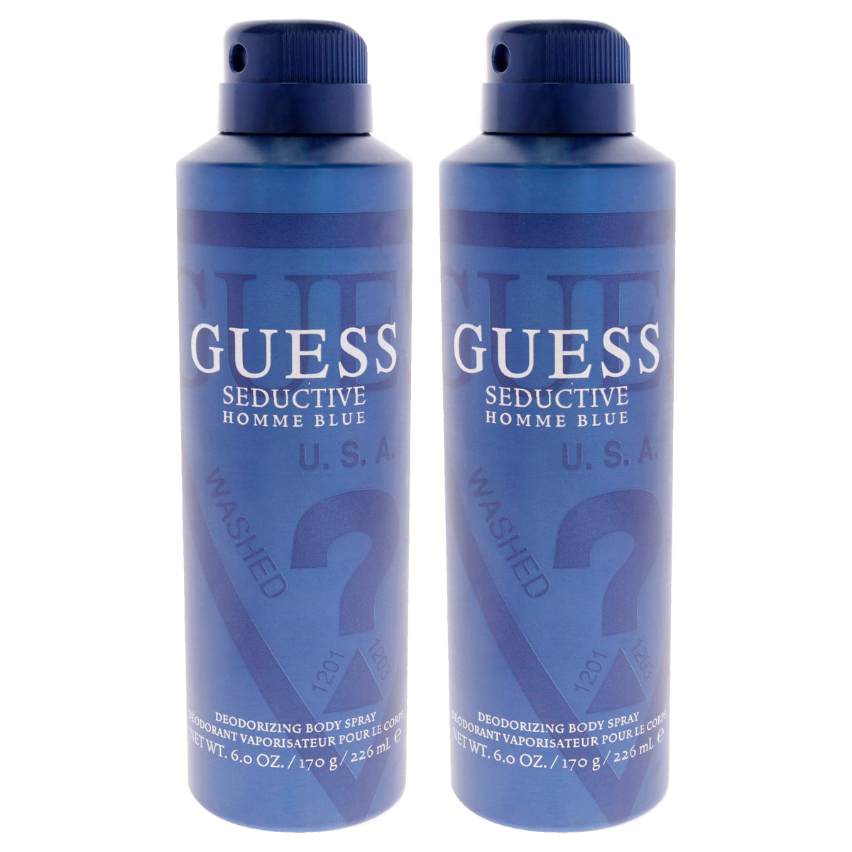 Guess Seductive Homme Blue by Guess for Men - 6 oz Body Spray - Pack of 2
