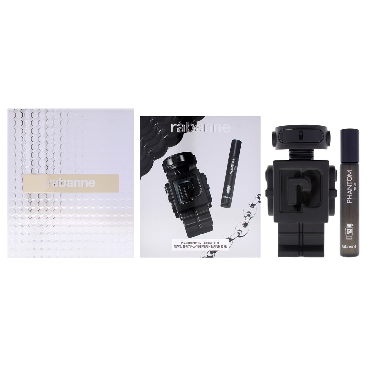 Phantom by Paco Rabanne for Men - 2 Pc Gift Set 3.4oz Parfum Spray, 0.68oz Parfum Spray