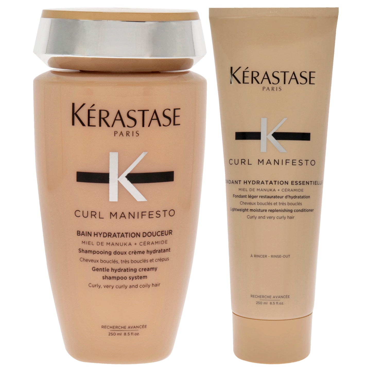Curl Manifesto Kit by Kerastase for Unisex - 2 Pc Kit 8.5oz Hydrating Shampoo, 8.5oz Lightweight Conditioner