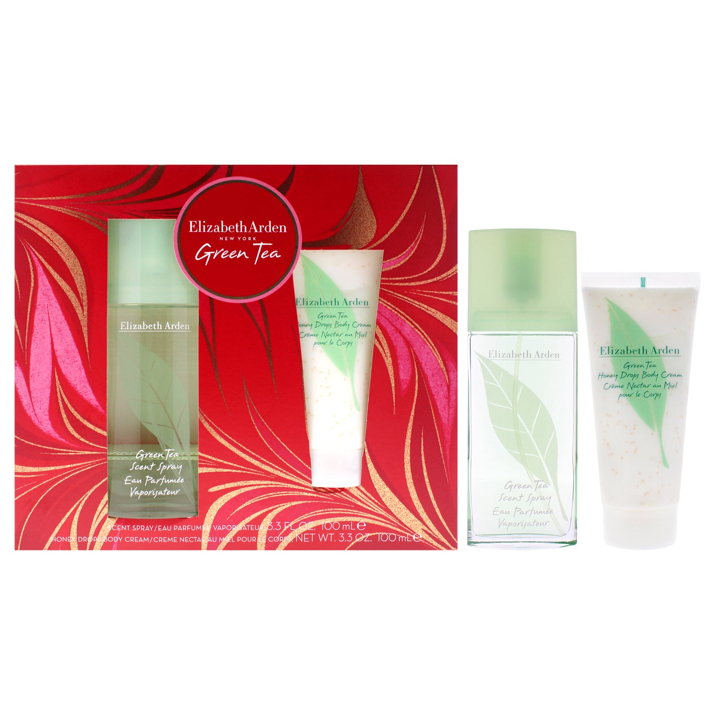 Green Tea by Elizabeth Arden for Women - 2 Pc Gift Set 3.3oz Scent Spray, 3.3oz Body Cream