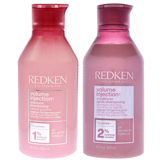Volume Injection Kit by Redken for Unisex - 2 Pc Kit 10.1oz Shampoo, 10.1oz Conditioner