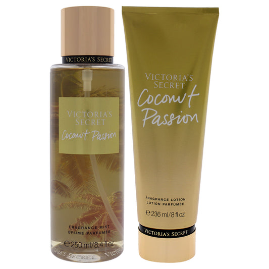 Coconut Passion by Victorias Secret for Women - 2 Pc Kit 8.4 oz Fragrance Mist, 8 oz Body Lotion