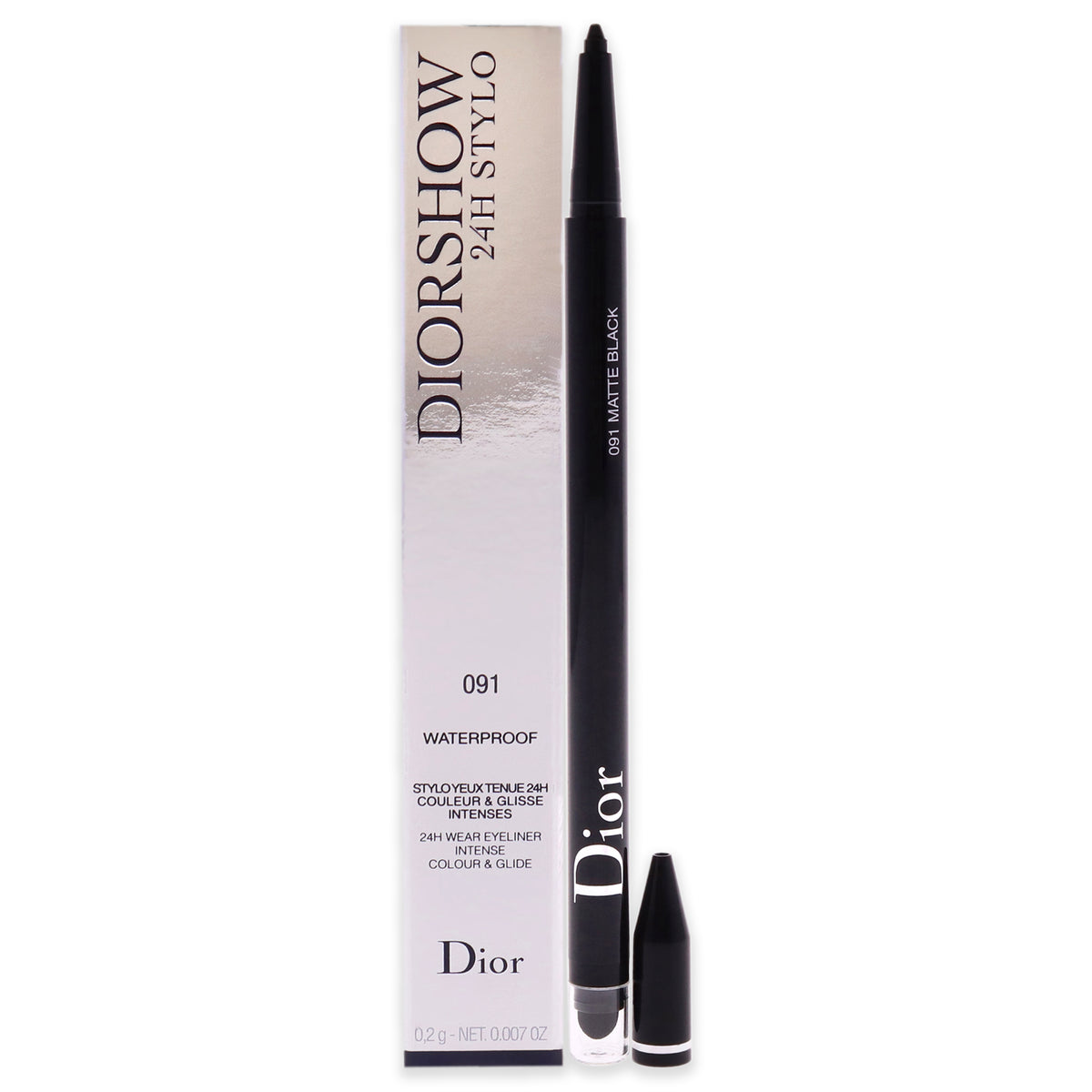 Diorshow 24H Stylo Waterproof Eyeliner - 091 Matte Black by Christian Dior for Women - 0.007 oz Eyeliner