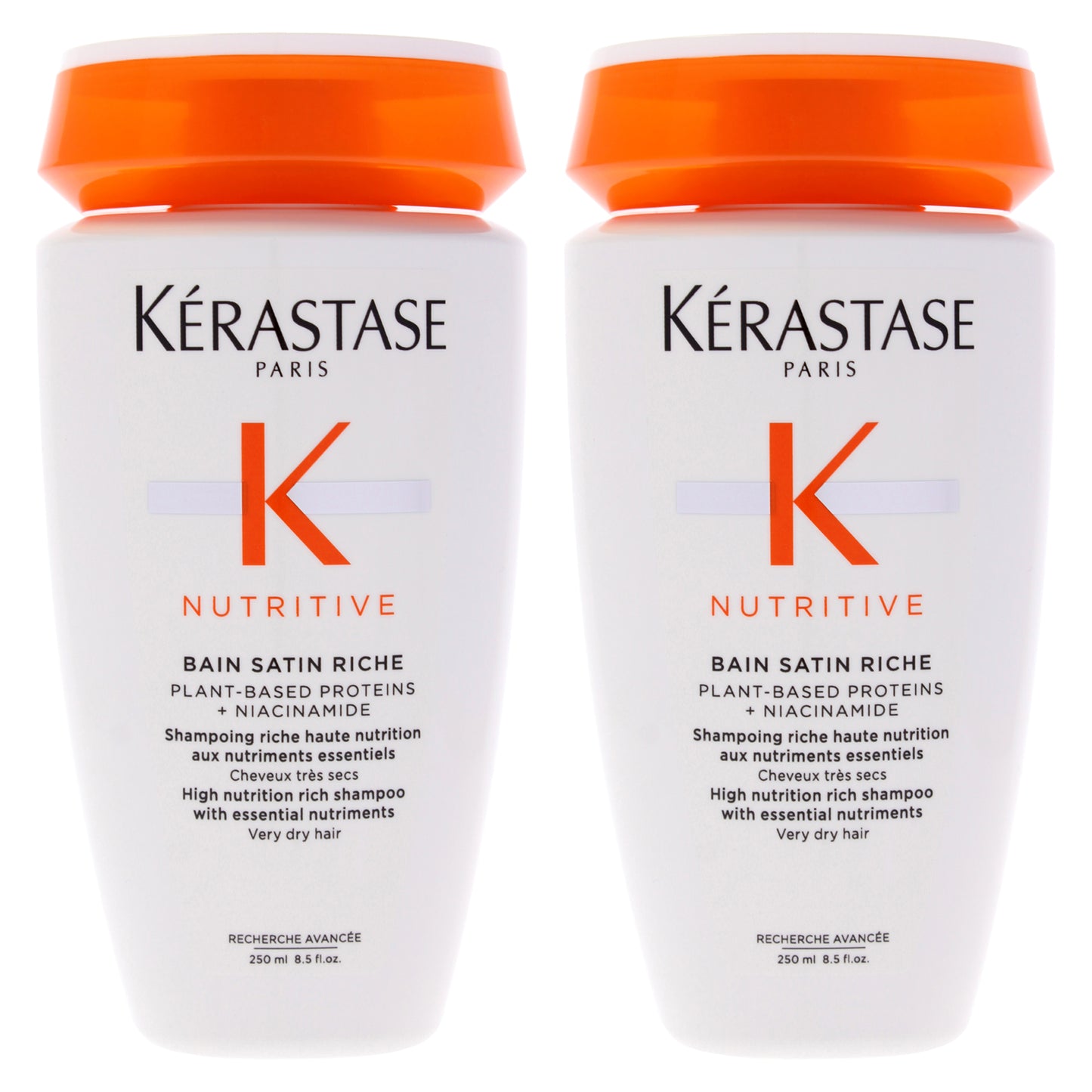 Nutritive Bain Satin Riche Shampoo by Kerastase for Unisex - 8.5 oz Shampoo - Pack of 2