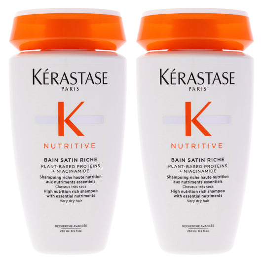 Nutritive Bain Satin Riche Shampoo by Kerastase for Unisex - 8.5 oz Shampoo - Pack of 2