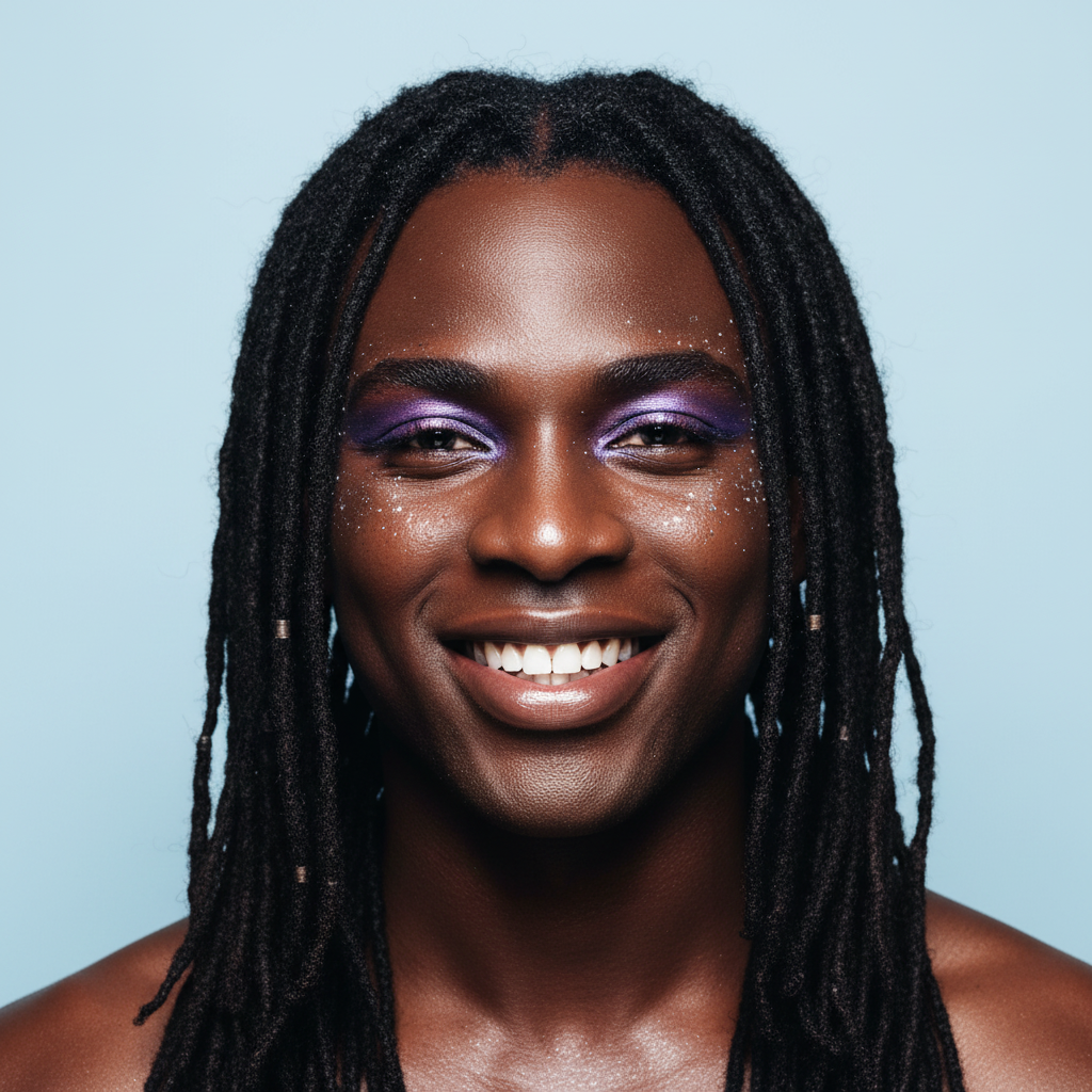 Black man with dreadlocks bold beauty