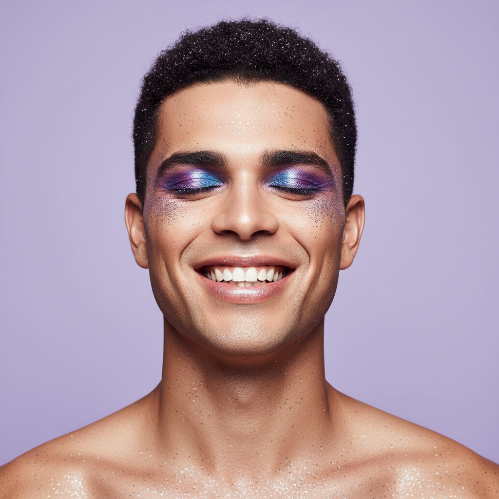 Caucasian man bold beauty