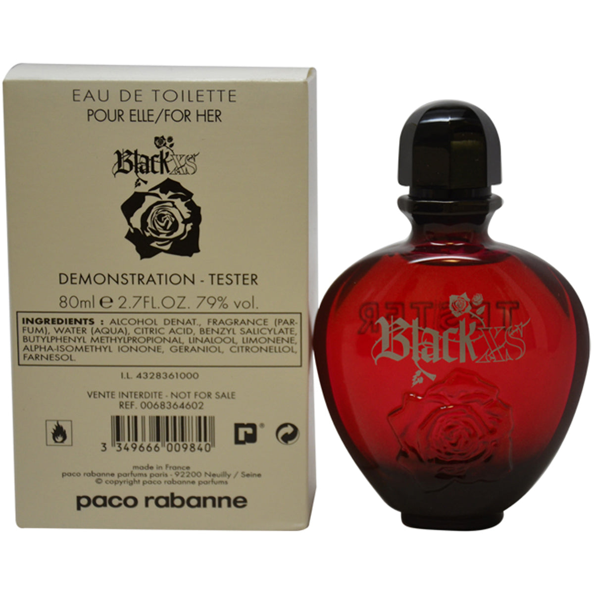 Black XS by Paco Rabanne for Women - 2.7 oz EDT Spray